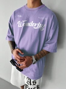 Manfinity EMRG Men Slogan Graphic Drop Shoulder Tee