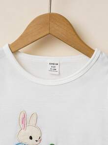 Baby Girl Cartoon Graphic Tee & Floral Print Pants