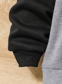 Tween Girl Letter Embroidery Raglan Sleeve Sweatshirt - Light Grey - View 5