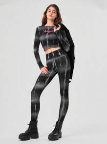 Forever 21 Tie-nhuộm Cao eo Xà cạp - màu đen - Xem 3