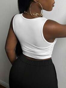 Slaydiva Camiseta Sin Mangas - Blanco - Ver 2