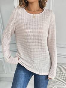 SHEIN LUNE Camiseta con encaje tejido waffle - Verde - Ver 5