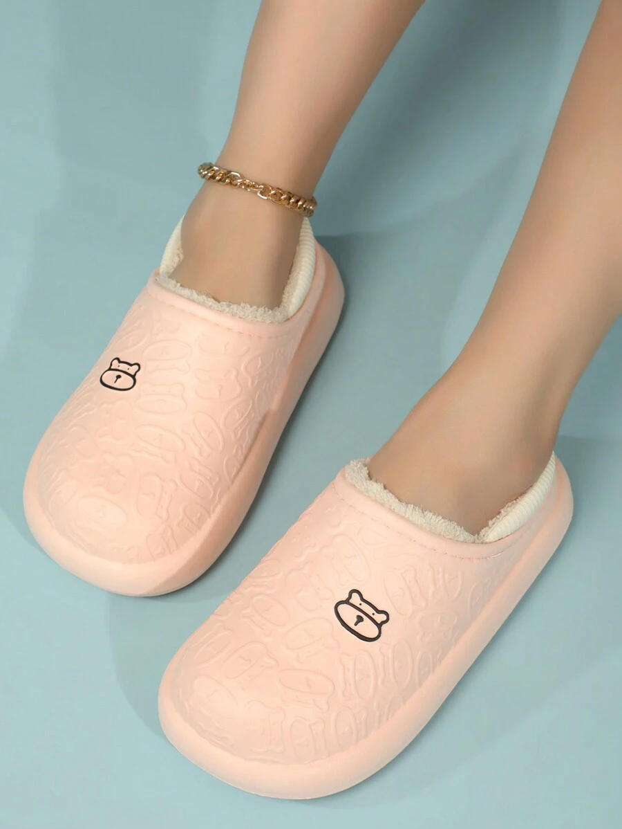 Dép bít mũi ấm áp không lỗ dành cho nữ, màu hồng - Màu Hồng baby - Xem 1