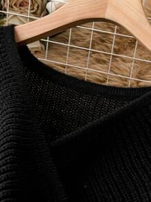 SHEIN LUNE Plus Wrap Cross Sweater