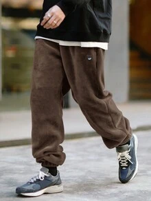 Manfinity Hypemode Lỏng lẻo Nam Eo dây rút Dài Quần - màu nâu - Xem 4