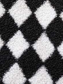 Baby Girl Argyle Pattern Sweatshirt & Skirt - Black and White - View 4