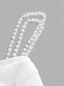 SHEIN MOD Solid Pearls Chain Cami Dress