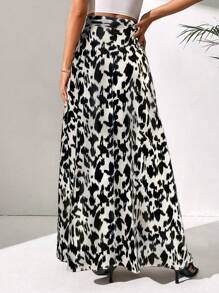 SHEIN Tall Allover Print High Waist Skirt