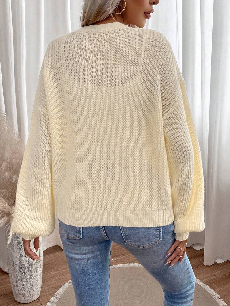 Drop Shoulder Button Front Cardigan