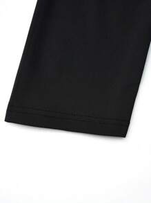 SHEIN Clasi Plus Contrast Lace Asymmetrical Hem Dress Fall Cloth For Women - Black - View 3