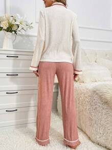 Set homewear ribete en contraste