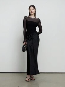 Falda sirena unicolor - Negro - Ver 6