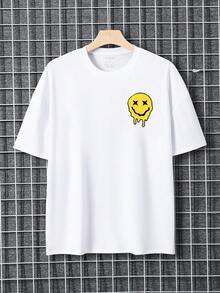 Men Slogan & Cartoon Graphic Tee - White - View 4