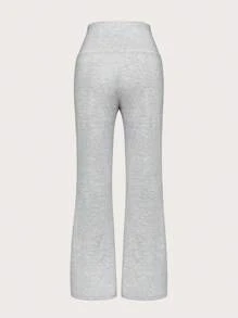 SHEIN Unity 3 piezas Pantalones de pierna campana con cintura ancha unicolor - Multicolor - Ver 3