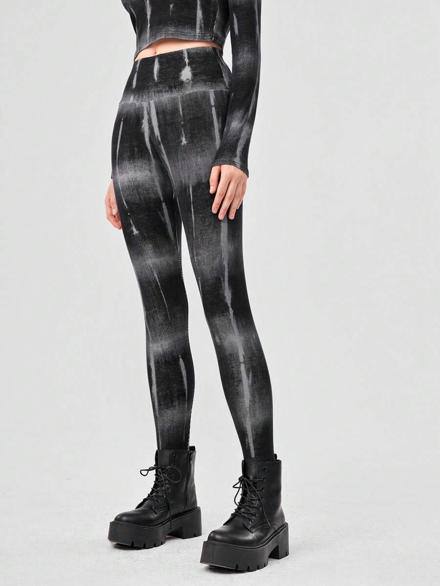 Forever 21 Tie-nhuộm Cao eo Xà cạp - màu đen - Xem 1