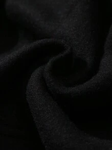 SHEIN Unity 標語圖案加絨內裏連帽衫 - 黑色 - 查看 8