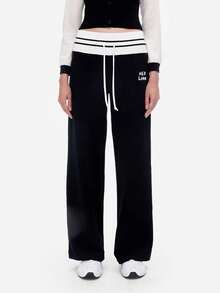 Hose mit geradlinigen Beinen Tunnelzug - Schwarz - Übersicht 1