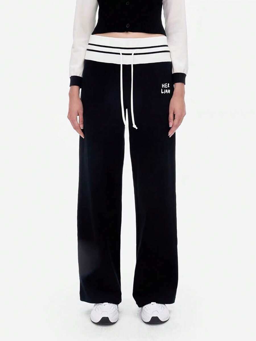 Hose mit geradlinigen Beinen Tunnelzug - Schwarz - Übersicht 1