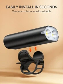 JMMO 自行车前灯，可充电自行车前灯 600 流明，3 种亮度级别，2600mAh 电池和 360 度旋转支架，IP64 防水安全，适用于公路、山地、夜间骑行圣诞礼物，秋冬假期露营必备品，度假配件，露营用品