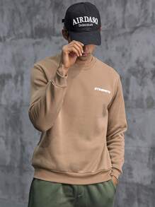 Manfinity Sport Corelite Men Letter Graphic Sports Sweatshirt Men Sweatshirt - Khaki - View 7