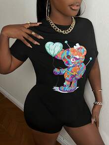 Slaydiva 小熊印花兩件套