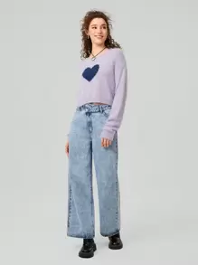 Forever 21 Women's Asymmetric Waist Straight Leg Jeans