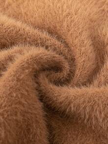 Young Boy Solid Turtleneck Sweater - Brown - View 6