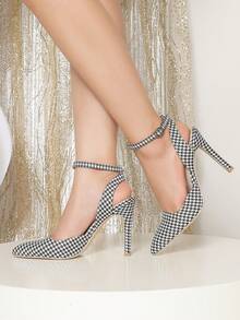 Zapatos De Tacón Alto Para Mujer - Blanco y Negro - Ver 4