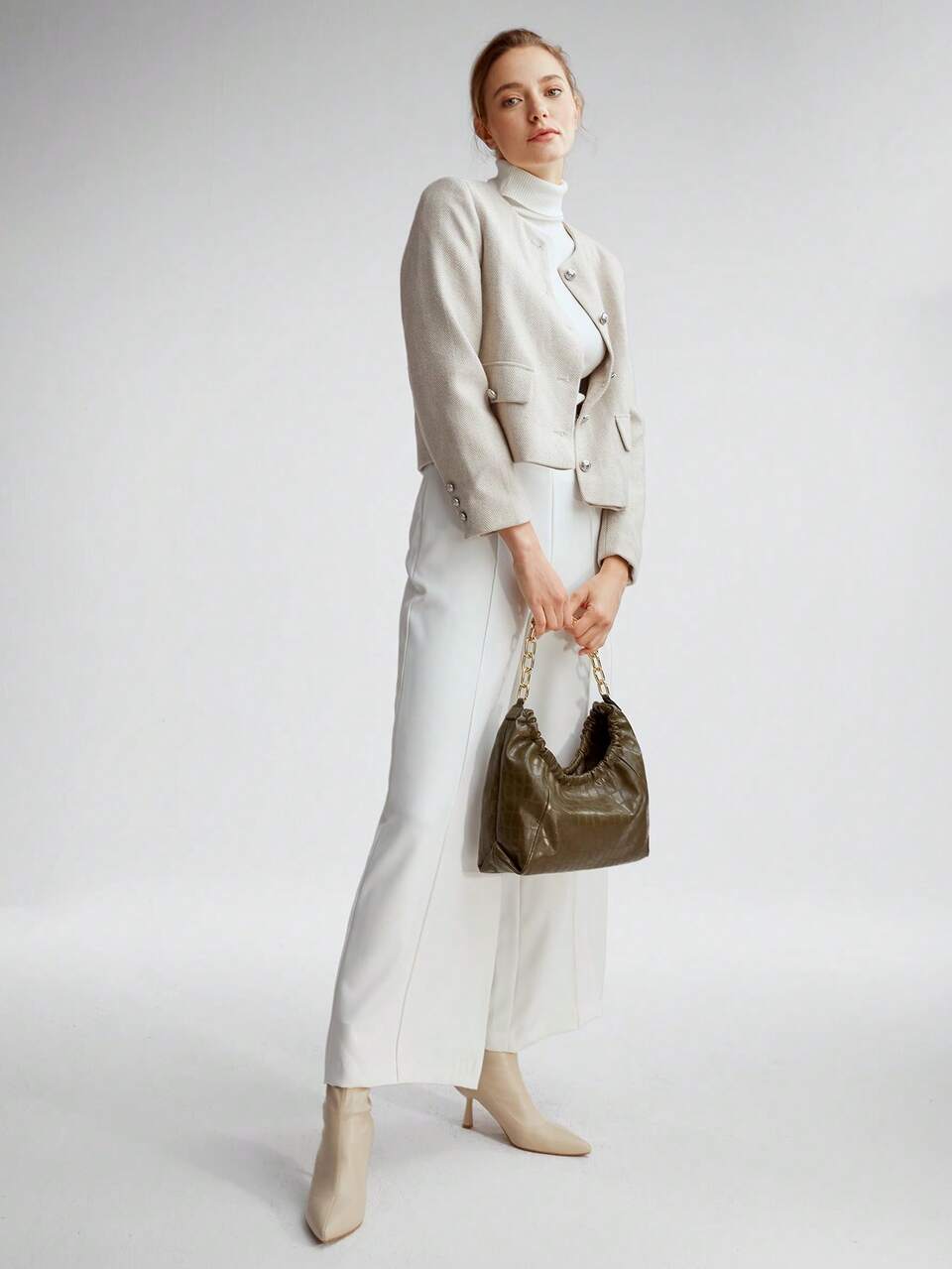 REPTILE PU LEATHER CHAIN BAG