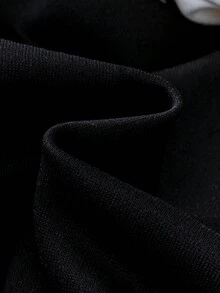 SHEIN Boys' Colorblock Hoodie And Pants Set With Letter Print, For Kids - Black - View 4