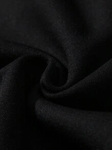 SHEIN Unity 標語圖案加絨內裏連帽衫 - 黑色 - 查看 7