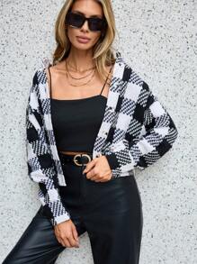 EURMUSE Women Plaid Pattern Single Breasted Casual Short Jacket, Autumn - Multicolor - View 3