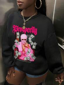 Slaydiva Casual Printed Round-Neck Casual Women's Long Sleeve Sweatshirt Autumn And Winter