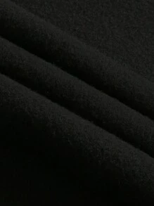 Plus Letter Graphic Thermal Lined Sweatshirt - Black - View 5