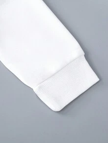 SHEIN Boys' Colorblock Hoodie And Pants Set With Letter Print, For Kids - Black - View 6