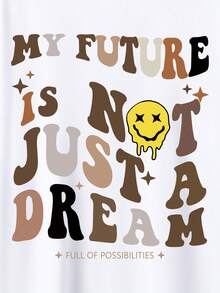 Men Slogan & Cartoon Graphic Tee - White - View 5