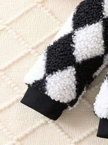 Baby Girl Argyle Pattern Sweatshirt & Skirt - Black and White - View 5