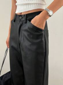 Dazy Star Pantalon Droit Unicolore - Noir - Voir 6