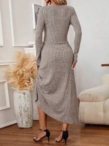SHEIN Clasi Cazadora tejida jaspeada & Falda