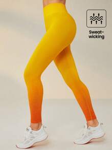 Lifespree Bóng Thắt lưng băng rộng Quần Xà cạp thể thao - trái cam - Xem 1