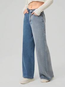 Forever 21 Women's Straight Leg Jeans With Contrast Color Slanted Pockets - Multicolor - View 7