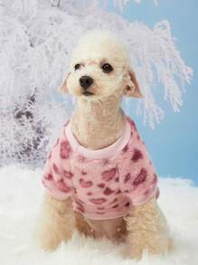 PETSIN Pink Leopard Print Rabbit Hair Pet Hoodie, Suitable For Both Cats And Dogs, 1pc - Multicolor - View 7