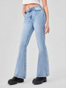 Forever 21 Ladies' Light Blue Flared Jeans - Blue - View 3