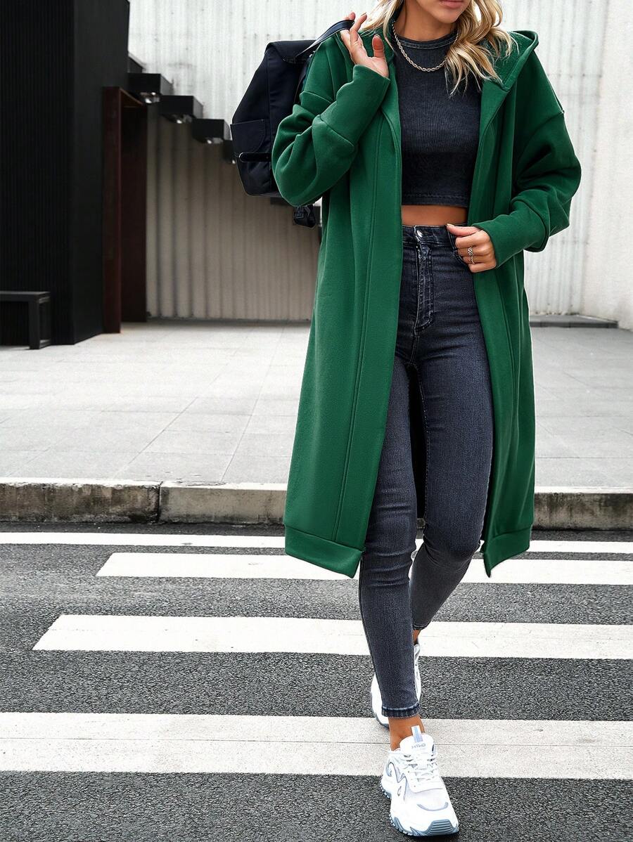 SHEIN Essnce 女士一般款外套 - 綠色 - 查看 1