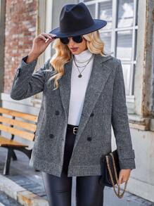 GENKIRA Cổ áo Đôi ngực Áo vest - Nhiều màu - Xem 1