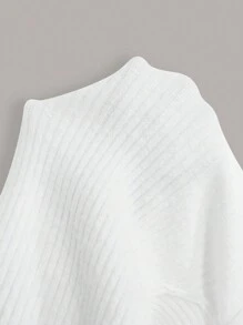 SHEIN BASICS 大碼拉鏈開襟短款開衫 - 白色 - 查看 9