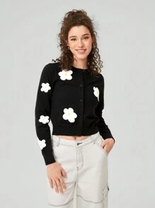 Forever 21 Ladies' Casual Floral Pattern Long Sleeve Cardigan - Multicolor - View 3