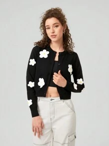 Forever 21 Ladies' Casual Floral Pattern Long Sleeve Cardigan - Multicolor - View 7