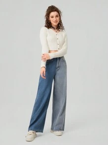 Forever 21 Women's Straight Leg Jeans With Contrast Color Slanted Pockets - Multicolor - View 5