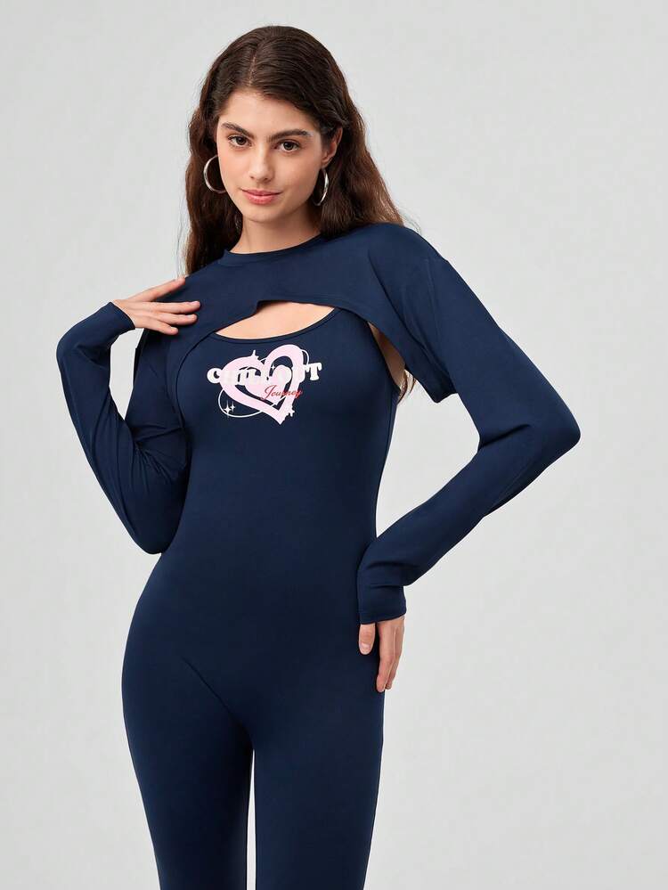 Letter Graphic Tee & Leggings